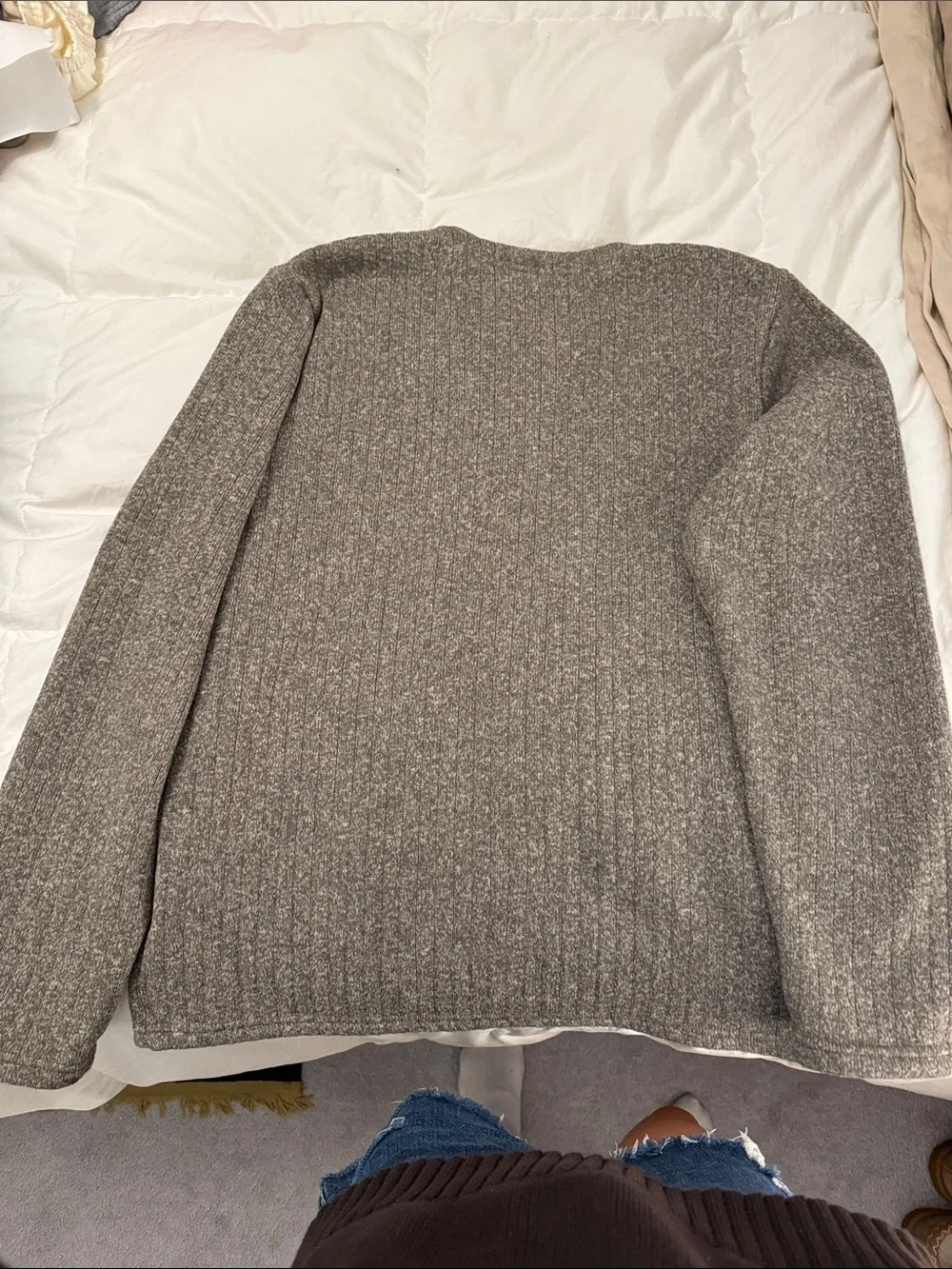 Patagonia Gray Crewneck Henley Sweater